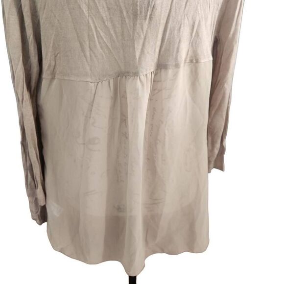Express Women's Size Medium Gray Mixed Material Sheer Back Kimono Cardigan - Picture 3 of 6
